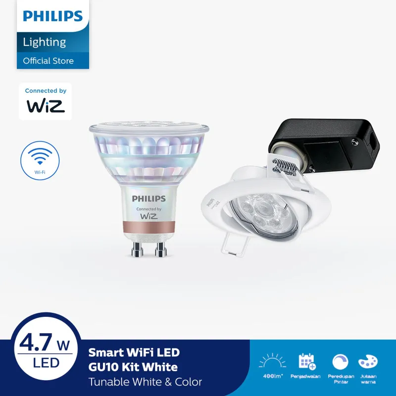 WIFI SPOTLIGHT GU10 KITS RGB BODY PUTIH