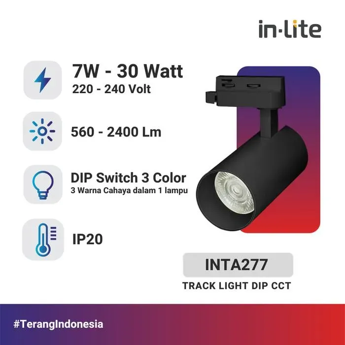 INTA277 TRACK LAMP 7W 12W 20W 30W CCT BODY BLACK