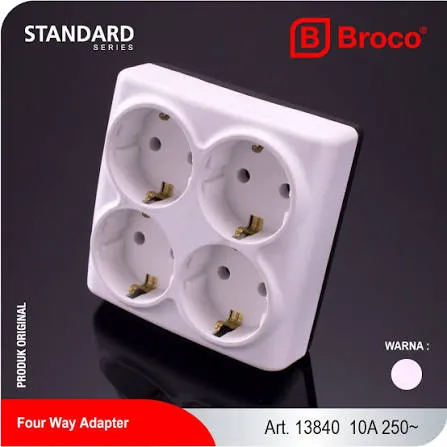 4 WAY ADAPTER PLUG WITH EARTH