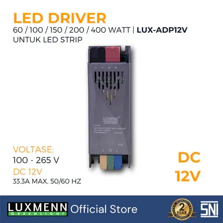 Luxmenn Trafo Adaptor Power Supply Slim 12V & 14V LED Strip AC 180–240V Quick Lock Minimalis