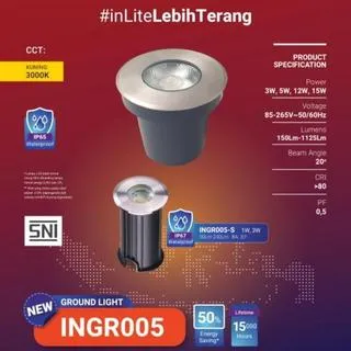 INGR005 GROUND LIGHT 5W 12W KUNING IP67