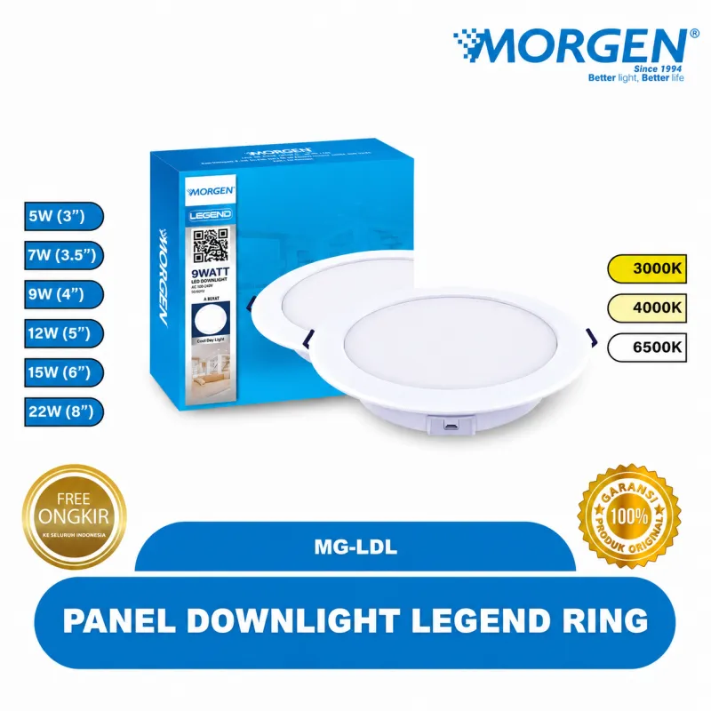 MG-LDL16015 : DL LED 15W  6500K/4000K/3000K 6" LEGEND NEW MORGEN