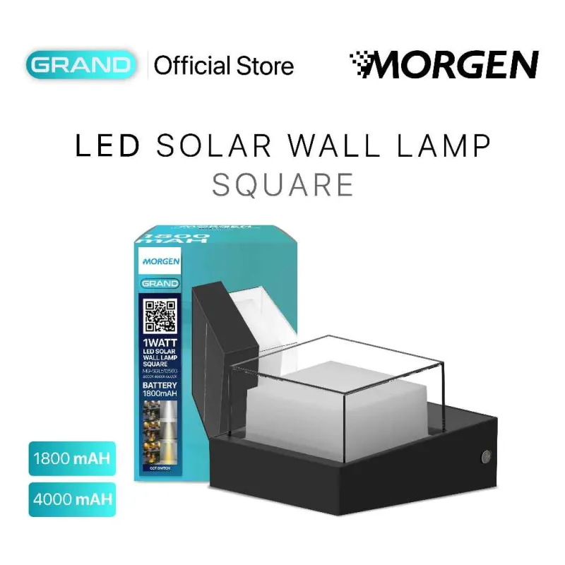 MGSGL513S03-S18AH : LED WALL LAMP SOLAR 1.8AH CCT SQUARE SQUARE GRAND MORGEN