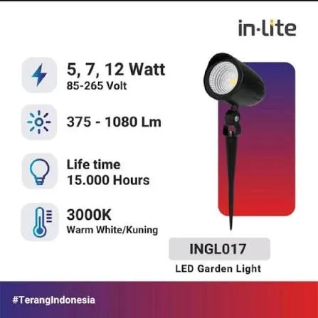 INGL017 GARDEN LIGHT 5W 7W 12W G2 KUNING IP65