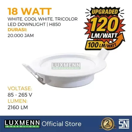 Lampu Downlight Inbow LED Luxmenn H800 Beli 3 Gratis 1 15W 6500K White / Tricolor 3 Warna Hemat Energi
