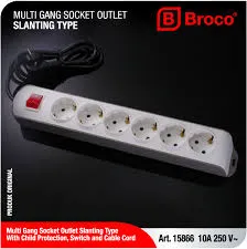 SK 6 Lubang Miring ( CP + Switch W/ Kabel 1,5 M )