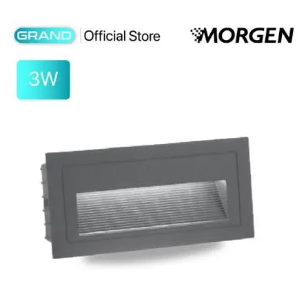 MGGLT51310-RC3BL : LED STAIR LAMP 3W 3000K RECTANGLE HITAM GRAND MORGEN