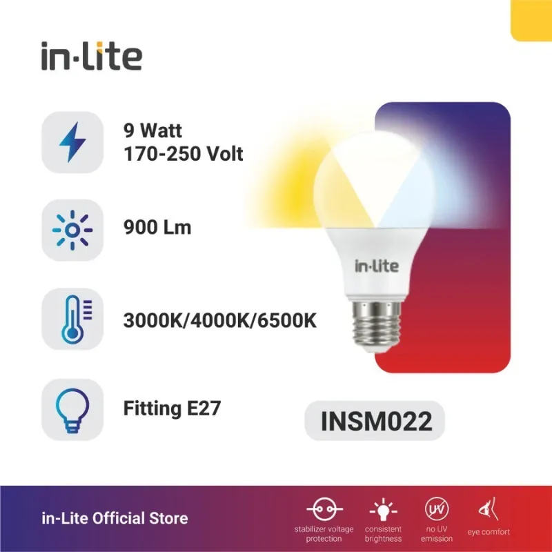 INSM022 BULB TRICOLOUR 9W