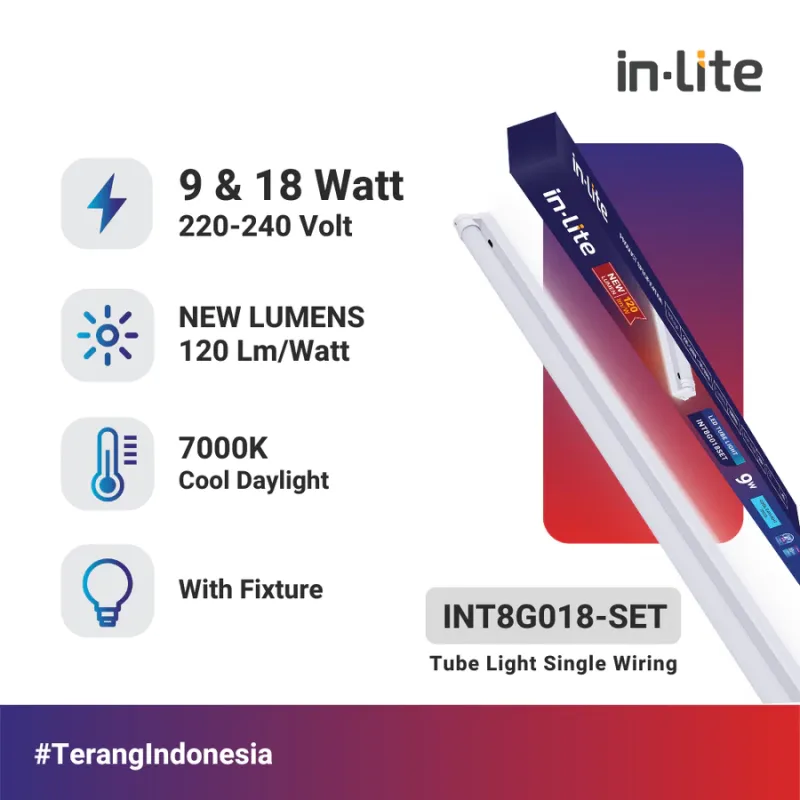 INT8G018SET KAP + TL SET SINGLE END LED TL INDOOR
