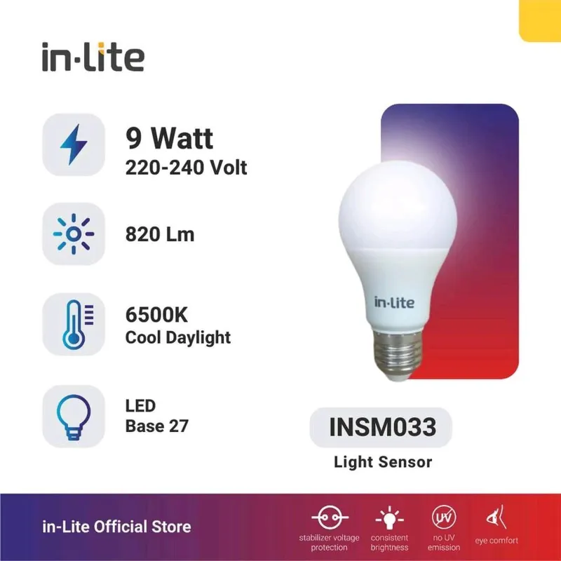 Lampu LED Bulb Light Sensor inlite INSM033  INSM055 9W 20W 30W - INSM055 30W