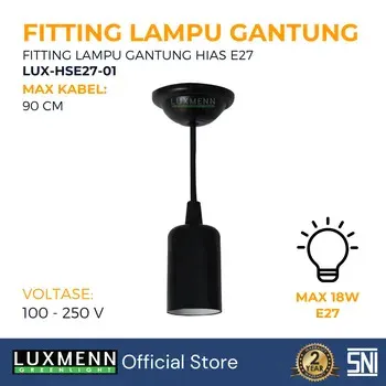 Luxmenn Lampu Gantung LED Fitting E27 Seri HSE27-01 Black Modern & Minimalis