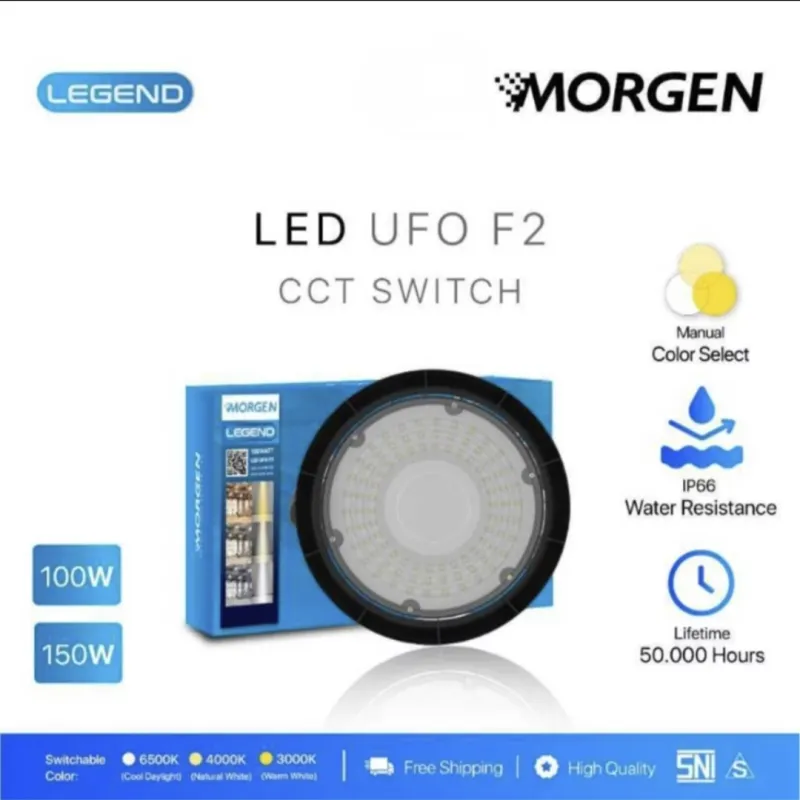 MG-HUF61102-150CCT : LED UFO 150W CCT (6500K/3000K/4000K) F2 LEGEND MORGEN