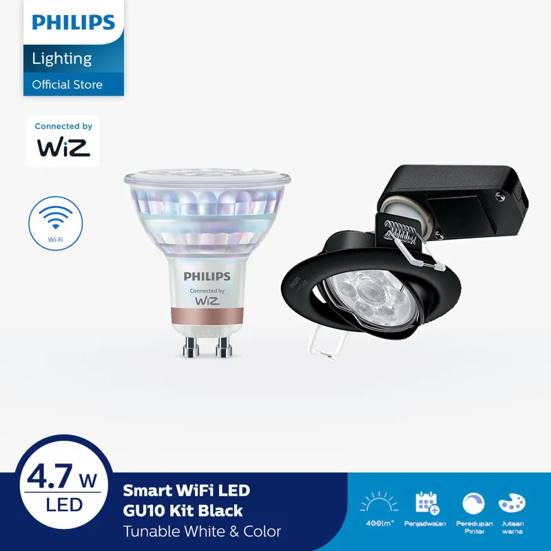 WIFI SPOTLIGHT GU10 KITS RGB BODY HITAM