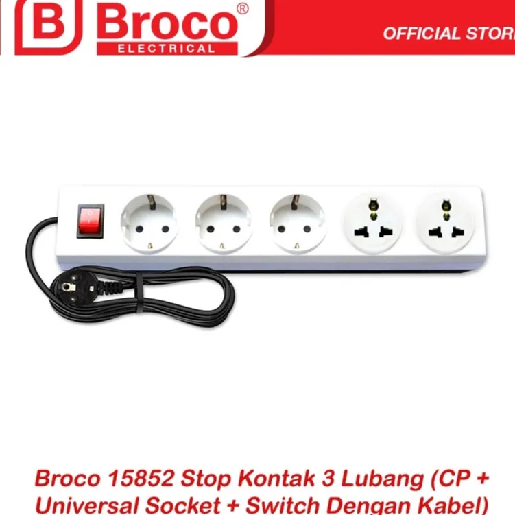 SK 3 Lubang ( CP + 2 Universal Socket + Switch W/ Kabel 3 m )