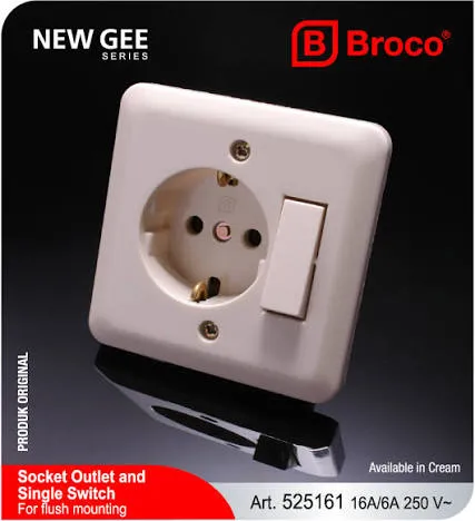 SOCKET OUTLET AND SINGLE SWITCH NG CREAM