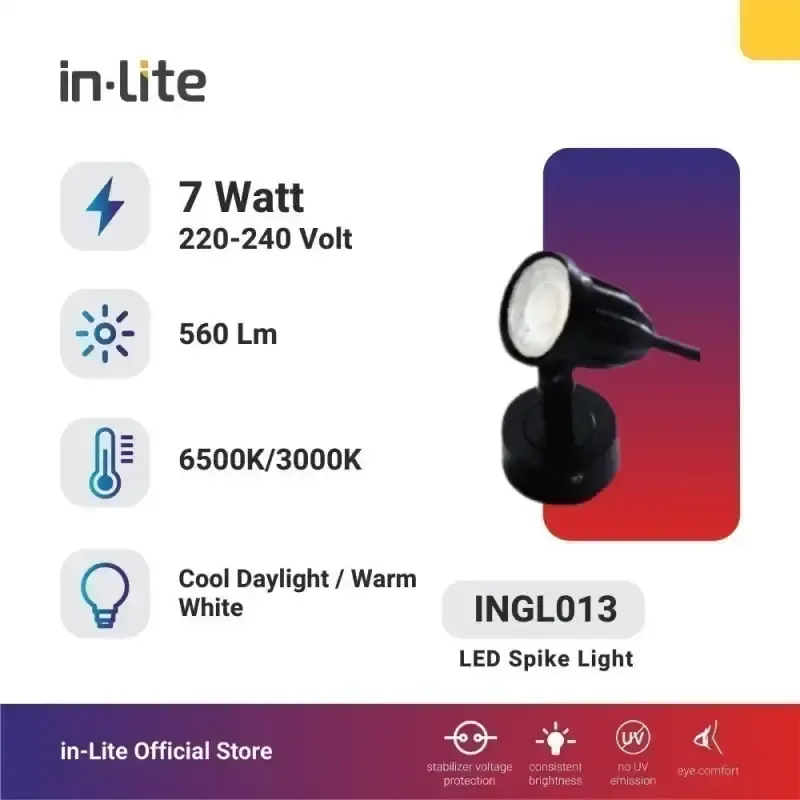 INGL013 GARDEN LIGHT 7W KUNING-PUTIH