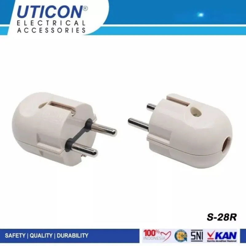 Uticon Steker Arde Sambungan Colokan Listrik S-28R Bentuk Bulat 1 Pcs Murah Universal High Quality