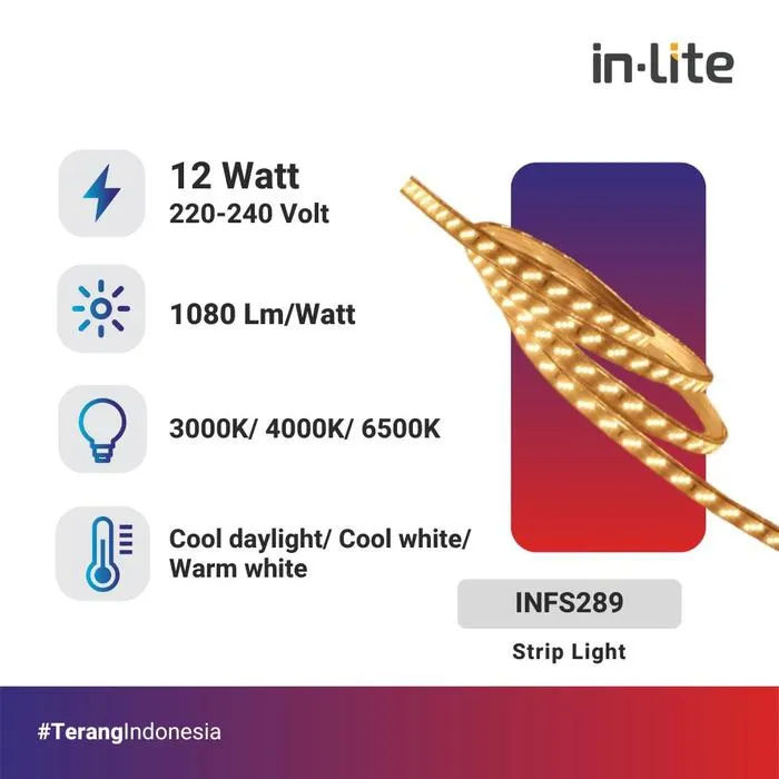 INFS289 : AC STRIP IP65 180S 12W/M COOL DAYLIGHT @50M