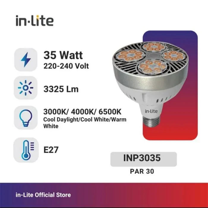 INP3035CW-PAR 30 LED 35W 30K 40K 65K