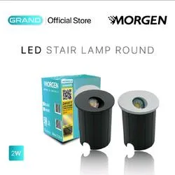 MGGLT51310-02WH30K : LED STAIR LAMP 2W 3000K ROUND HITAM GRAND MORGEN