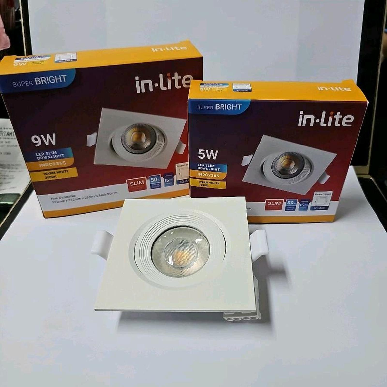 Slim Downlight Spotlight LED INDC236 Square INLITE 5W 9W