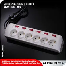 SK 6 Lubang Miring ( CP + Individual Switch W/ Kabel 1,5 M )