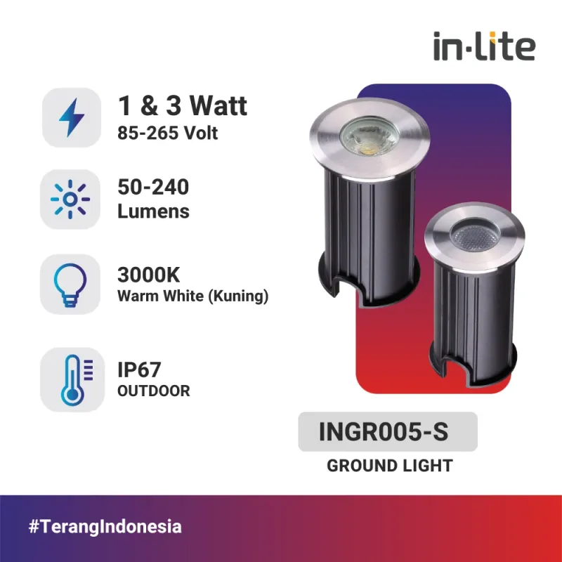 INGR005-S GROUND LIGHT 3W KUNING IP68
