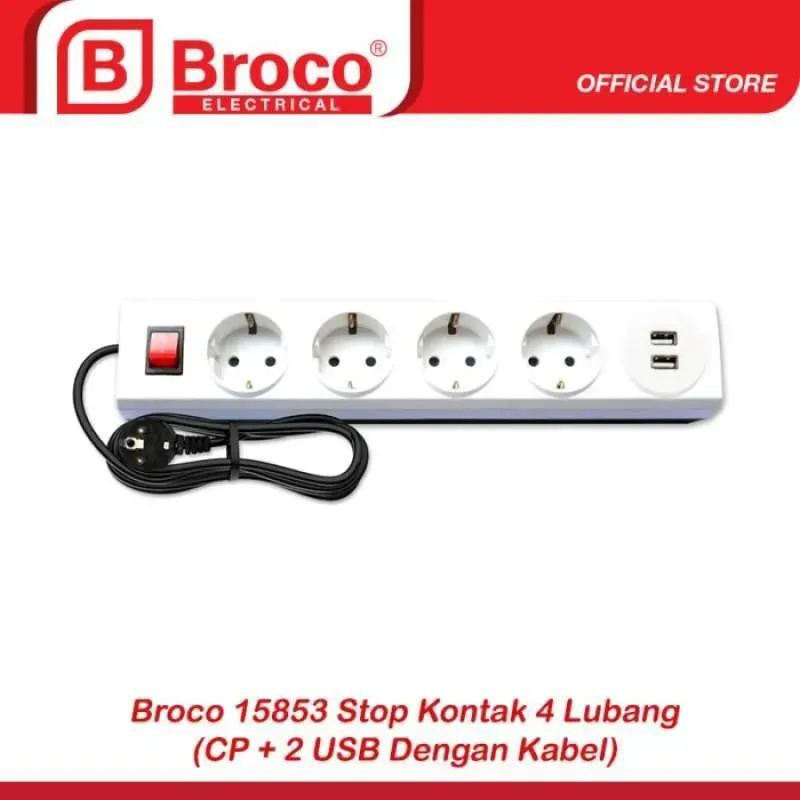 SK 4 Lubang ( CP + 2 USB + Switch W/ Kabel 1,5 m )