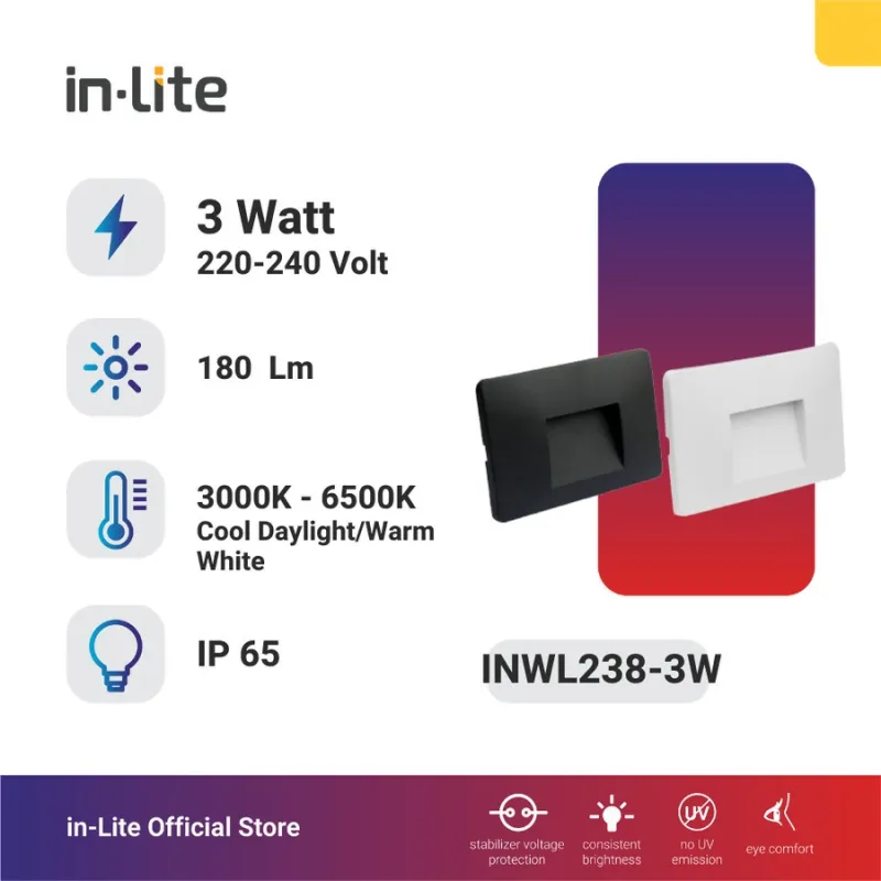INWL238 WALL LIGHT SQUARE 3W WALL LAMP OUTDOOR