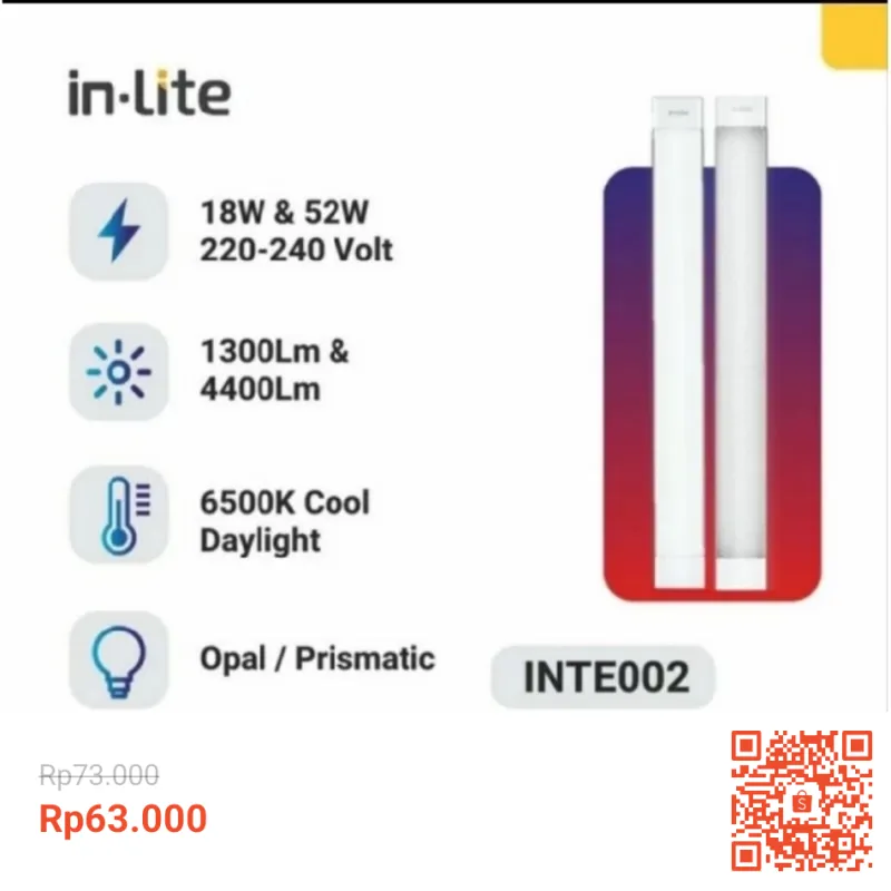 NTE002  LED T8 INTEGRATED LED TL INDOOR 65K