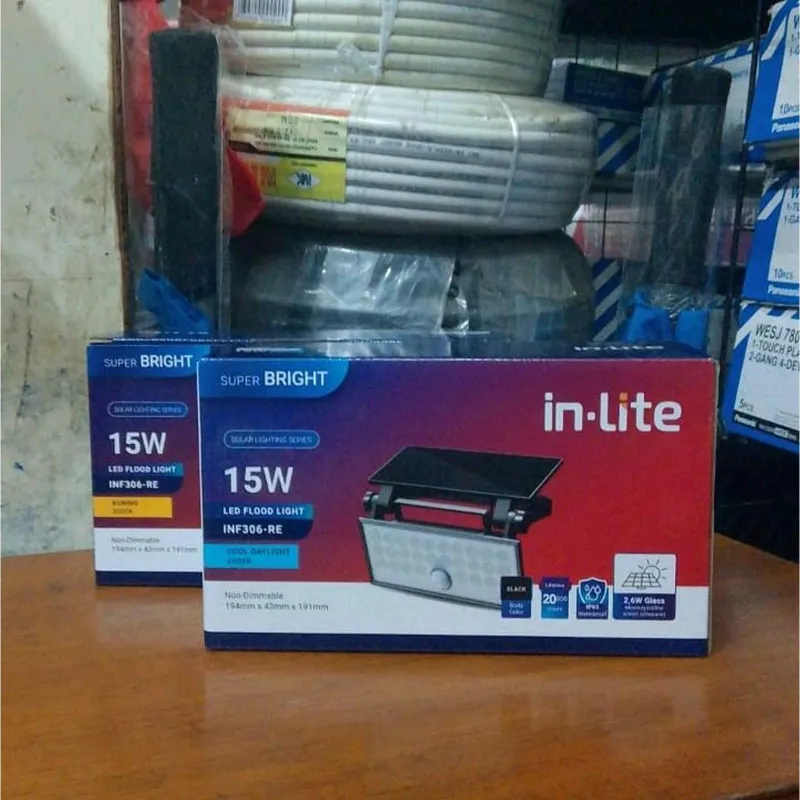 Lampu Sorot LED Solar Floodlight INLITE INF306-RE 15W