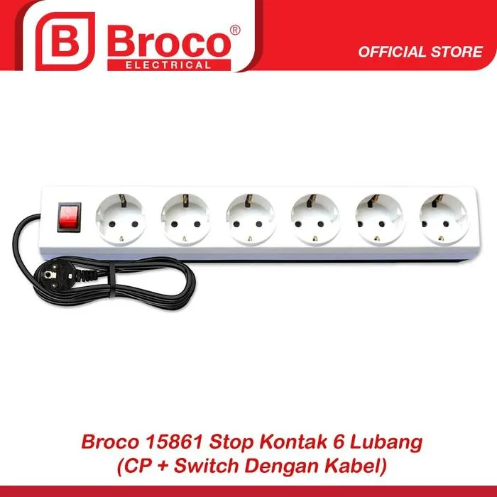 SK 6 Lubang ( Child Protection + Switch W/ Kabel 3 m )