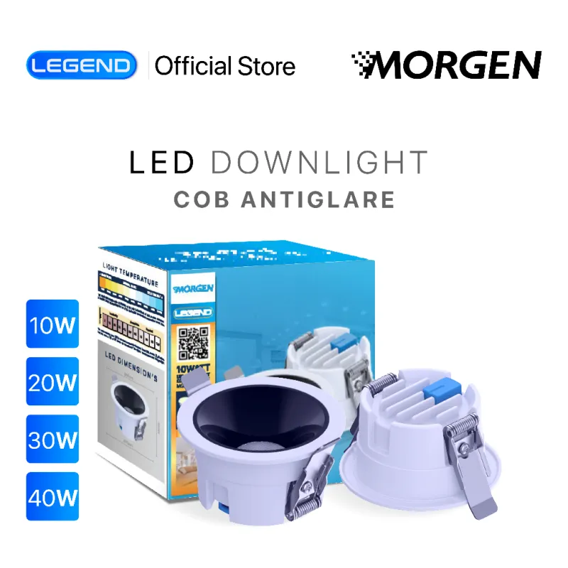 MGDL61802 : DL COB ANTIGLARE 10W-40W 6500K/4000K LEGEND MORGEN