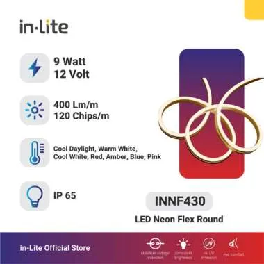 INNF432 FLEX 9W/M IP65 12V @5M L. STRIP & TRAVO OUTDOOR