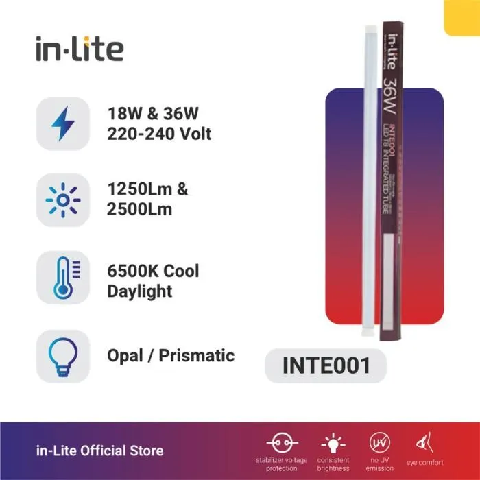 INTE001 LED TL T8 INDOOR INTEGRATED 36W 30K 65K