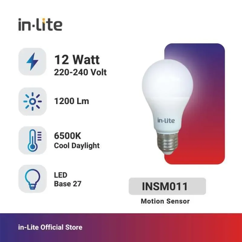 INSM011 BULB MOTION SENSOR 12W 65K