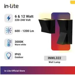 INWL322 WALL LIGHT BODY HITAM WALL LAMP OUTDOOR