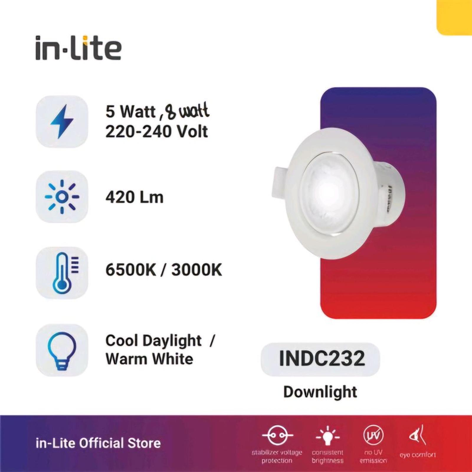 Downlight Spotlight LED INDC232 INLITE 5W 8W
