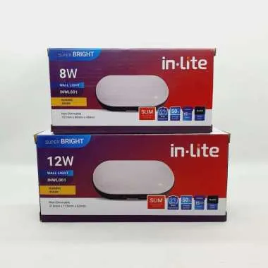 INWL001 WALL LIGHT LAMP OVAL OUTDOOR BODY HITAM
