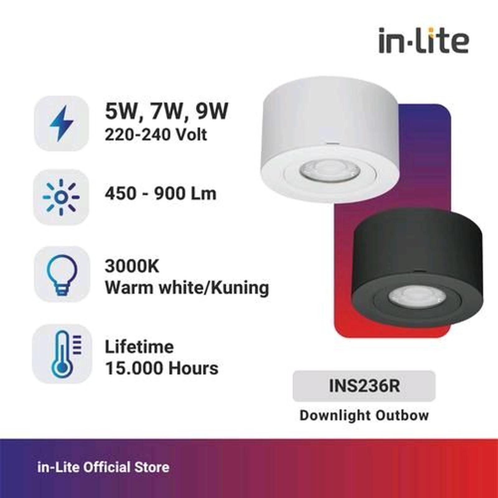 Downlight Spotlight Outbow LED INSS236 INLITE 5W 7W 9W